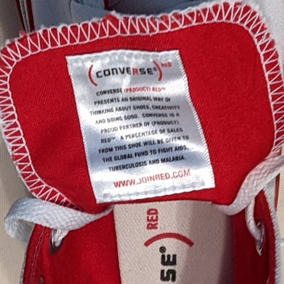 (Converse) Red "Open To Change" Hi-Tops - Picture 8 of 8
